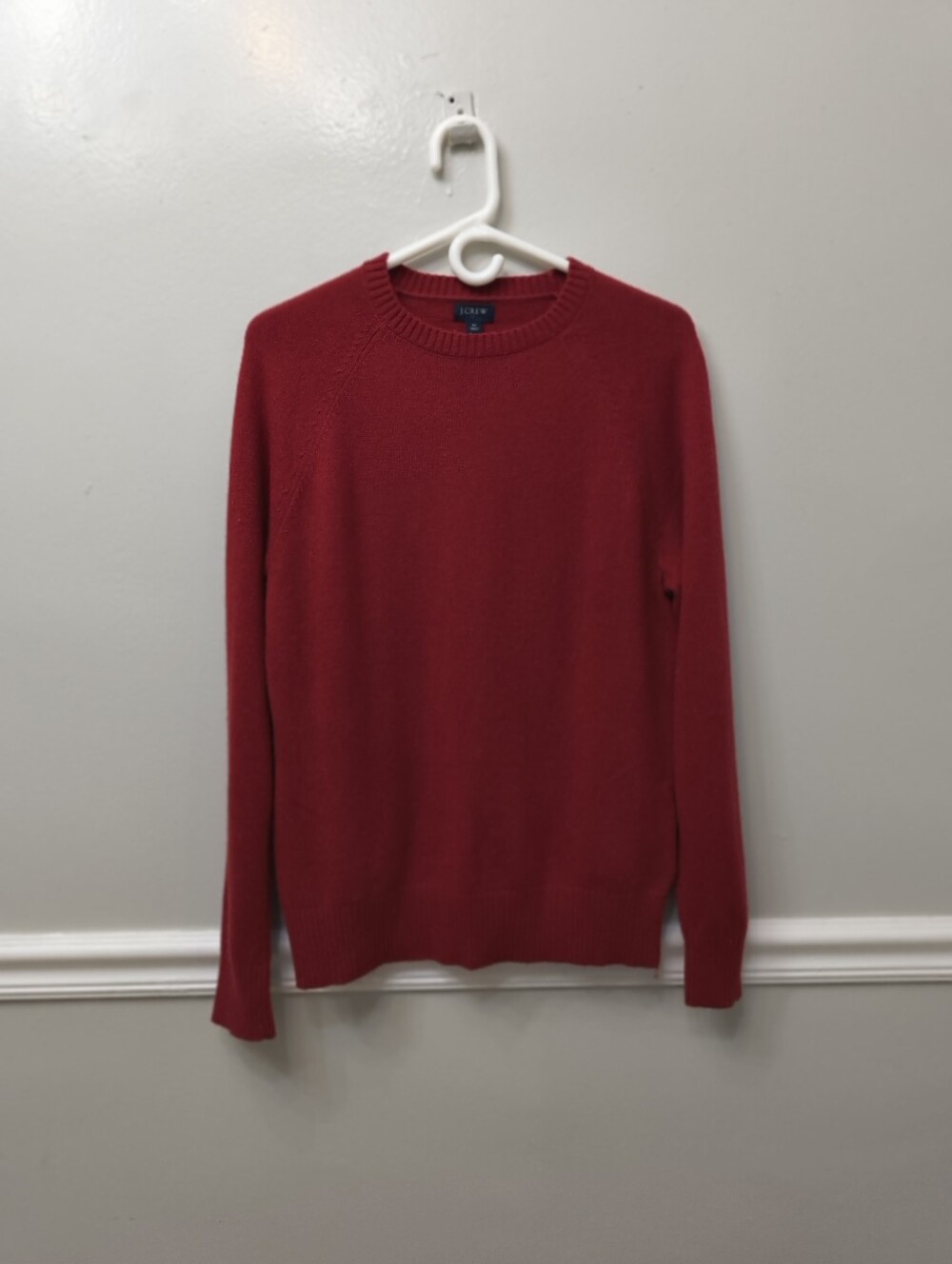 J. Crew Men's Red Lambwool Blend Crewneck Pullover Sweater M Medium Casual Work
